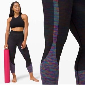 Lululemon • 2021 Love Revealed Tight 7/8 black rainbow space dye leggings